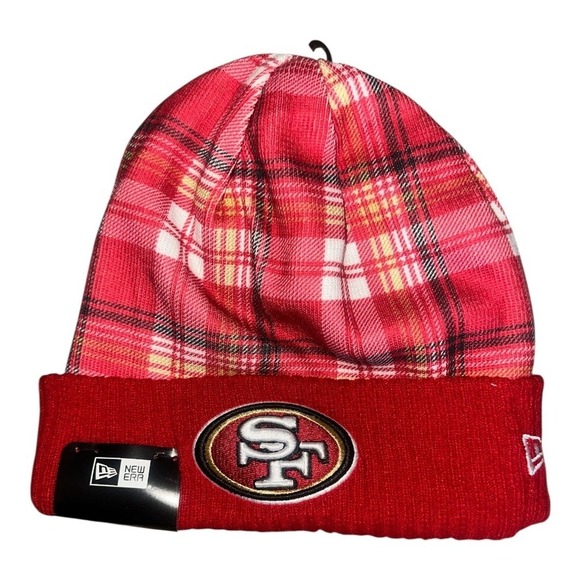 New Era Other - New Era NFL San Francisco 49ers Red Plaid Cuffed Knit Hat, One Size